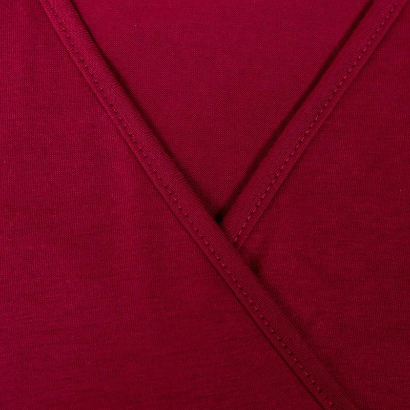 Spring and Autumn Women's Dress Plus Size Fashion Temperament Solid Color V-Neck Dresses