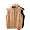 European & American Men's Retro Knitted Cardigan Vest - Autumn Round Neck Sweater