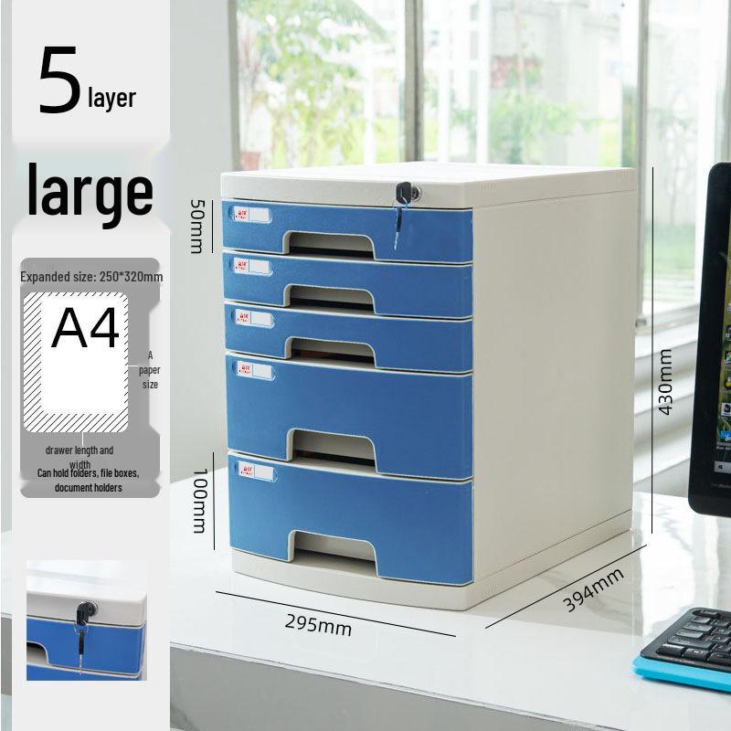 Abschließbarer mehrschichtiger A4-Desktop-Aktenschrank und Aufbewahrungsbox