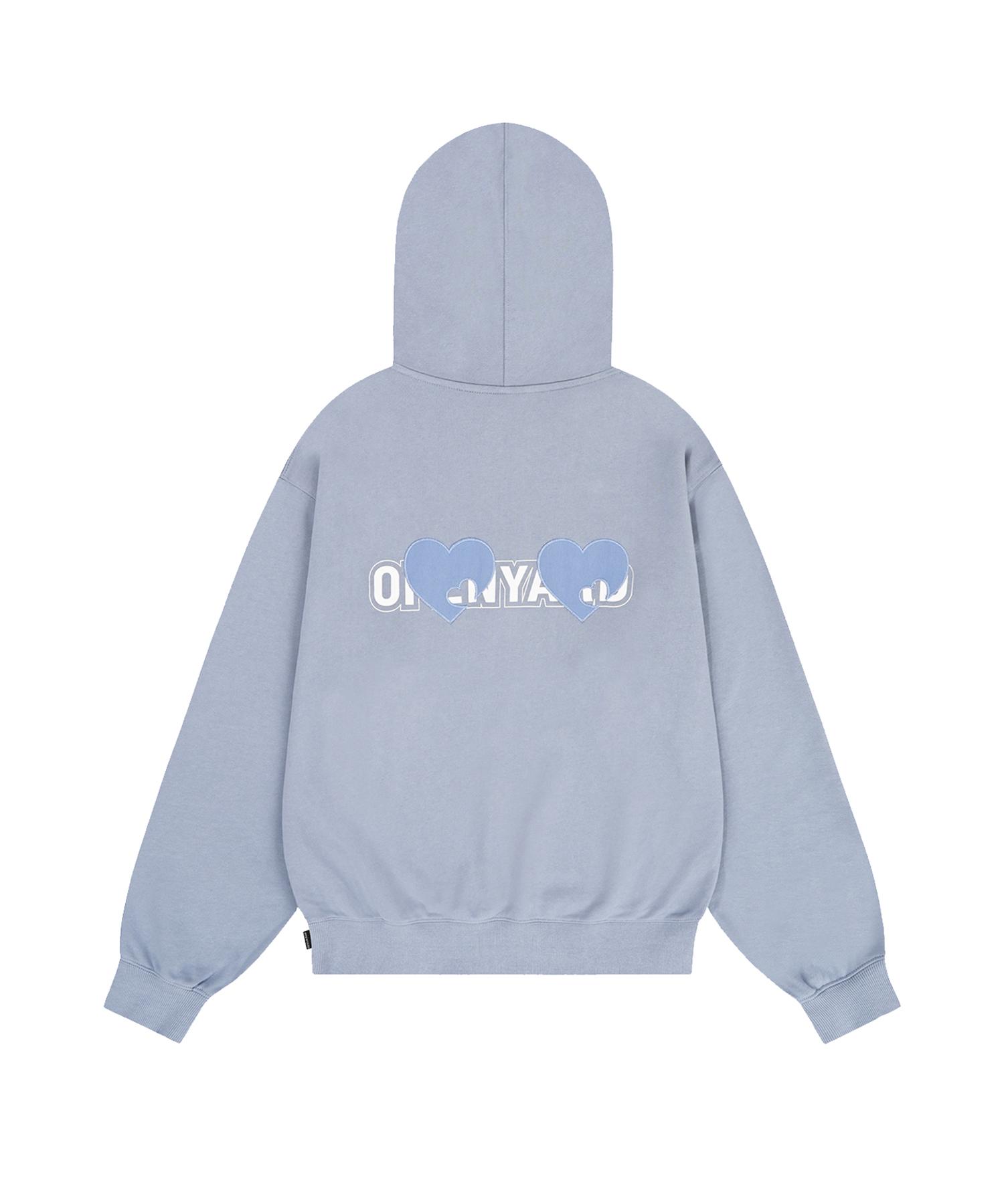 Oy Heart Patch Opyd Hoodie - Blue Gray 0