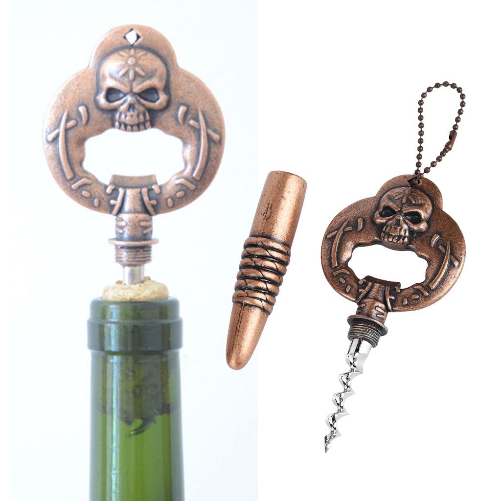 Wine Bottle Opener Portable Zinc Alloy Skull Pattern Beer Openers Crafts for Home Bar KTV