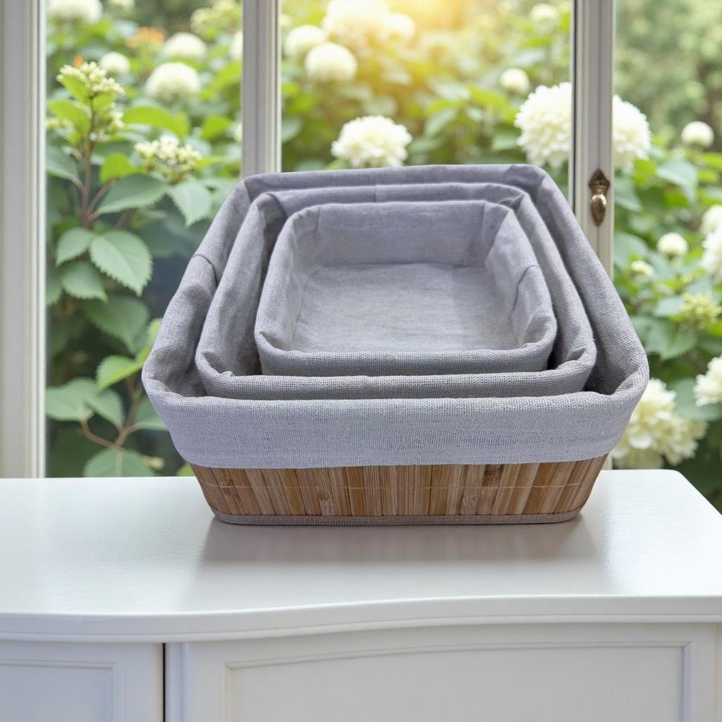 Foldable Dustproof Bamboo Laundry Basket