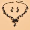Bridal Rhinestone Crystal Necklace & Earring Set for Women's Prom & Dress Accessories
