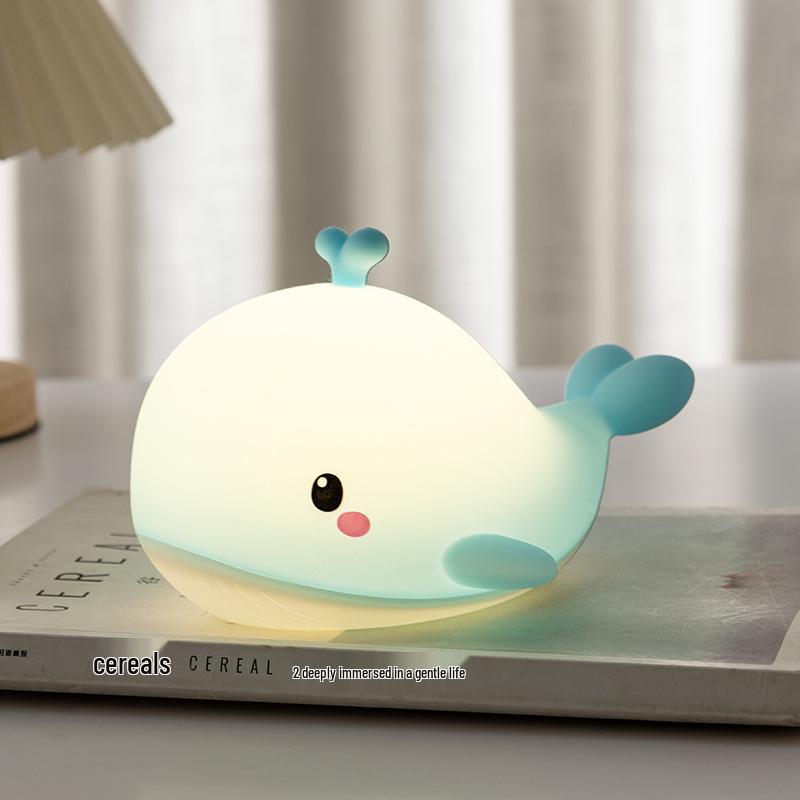 Whale Silicone Night Light: USB Rechargeable Tap Light for Kids' Bedroom - Perfect Sleep Companion and Birthday Gift