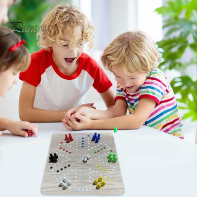 1 Set 6 Players Flying Chess Game with Rubber Chessboard 24 Chess Pieces 2 Dice Kids Adults Family Night Interactive Classic Strategy Game