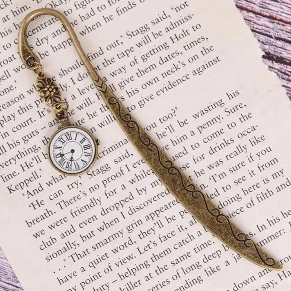 Metal Pocket Watch Bookmark Alloy Metal Page Marker Portable Vintage Bookmark Office