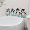 1pc Cartoon Little Penguin Wall Stickers For Bathroom Bathtub Decor Mural Cute Animal Room Home Decoration Self-adhesive Decals