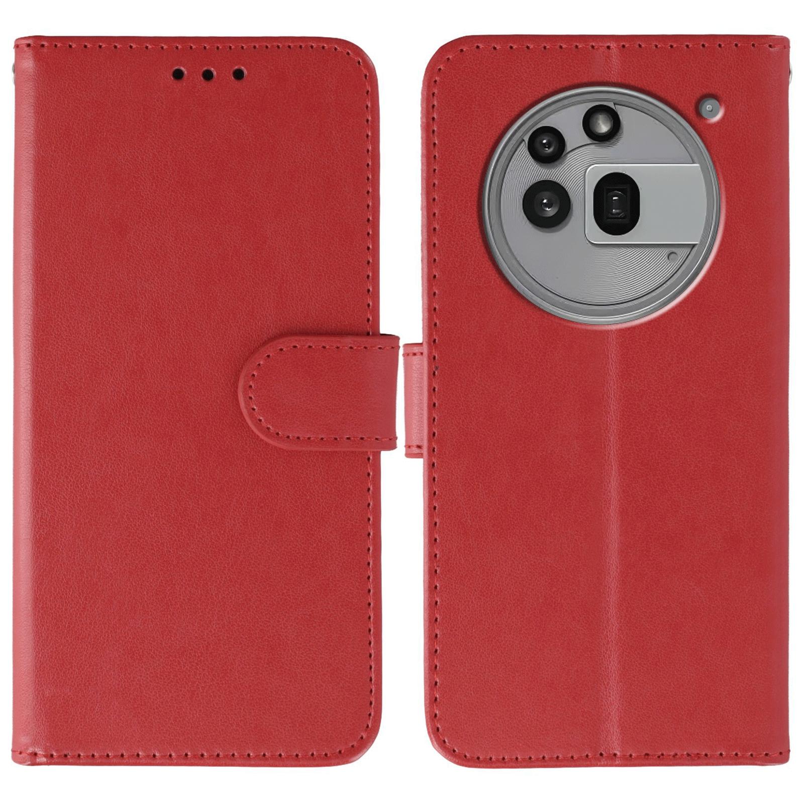 

For Nothing Phone (3a) Pro Case PU Leather Flip Wallet Phone Cover with Strap Red