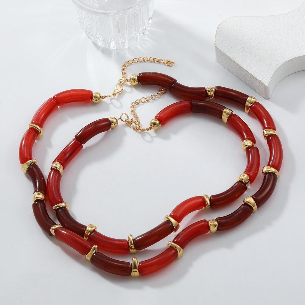 Z Series Multi-Layer Bamboo Resin Retro-Style Women's Necklace