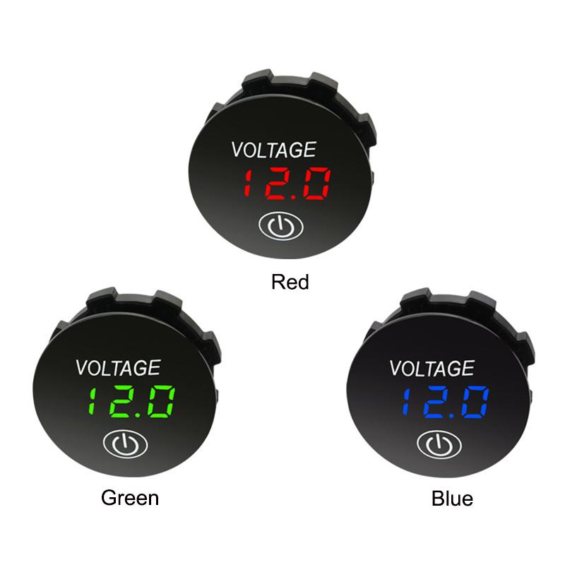 12V LED Digital Voltmeter Waterproof Voltage Gauge Meter Battery Tester with Digital Touch Display Panel for Car Boat Marine