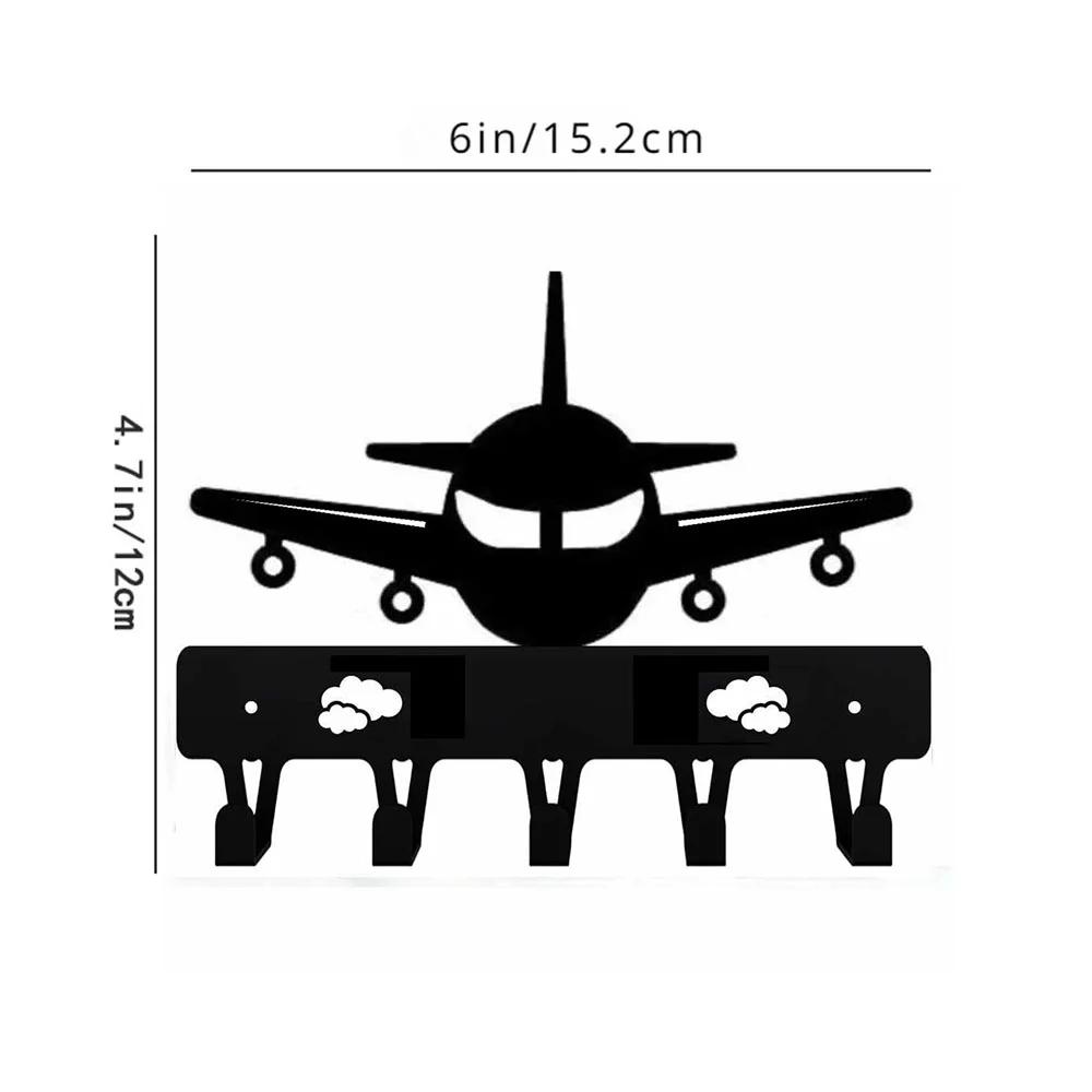 

1 шт. Винтажный пикап-тягач, самолет, художественная металлическая стойка для ключей, настенное украшение - силуэт из железа для гостиной, спальни чёрный