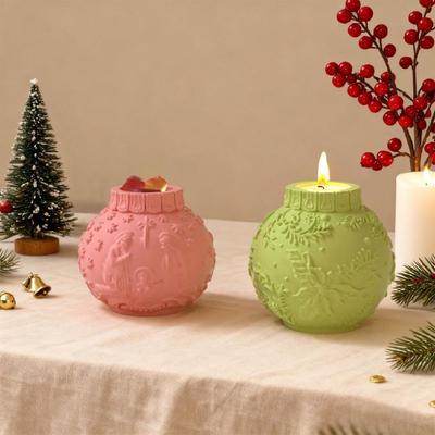 Decorative Silicone Ball Candle Mould Floral Embossing Designs Suitable For Handmade Decoration And Thoughtful Presents