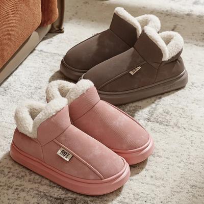 Fashion Winter Women Home Slip On Cotton Shoes For Men 2024 Outdoor Warm Ankle Boots Women Indoor Plush Padded Slippers Female