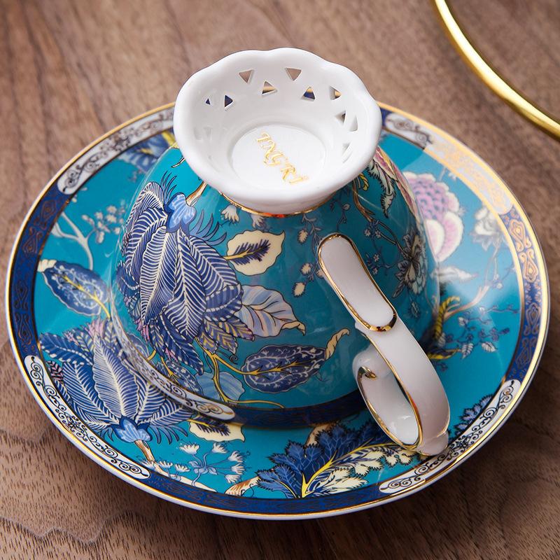 Bone China Water Set Gift Box Light Luxury Coffee Cup Saucer Afternoon Tea Set Household English Flower Tea High-End Exquisite Gift