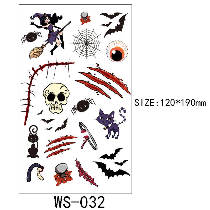 Halloween Tetovací samolepka Rána Jizva Horor Zábavný Kostýmová párty Samolepka na obličej Tetování