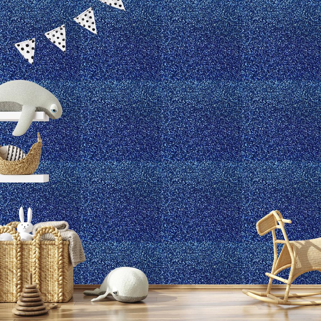 Blue and navy blue glitter wallpaper for living room and bedroom 50x1000