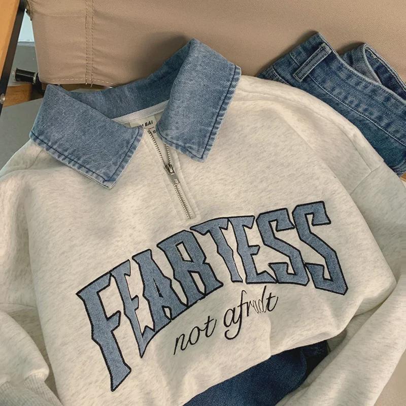 Men's Oversized Half-Zip Polo Collar Sweatshirt - Heavyweight, Hoodless, Autumn/Winter Jacket