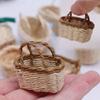 Puppenhaus Handgewebte Raffiastroh Handtasche & Mini Bambuskorb Foto-Requisiten