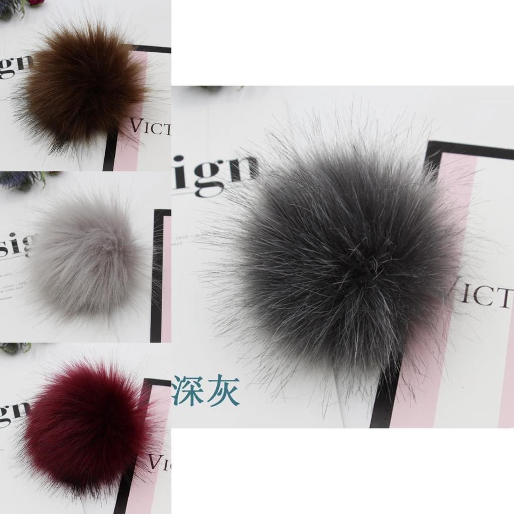 Luxurious Faux Raccoon Fur Pom Poms Ball For Elegant Knitted Beanie Hats Accessories