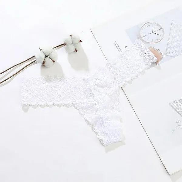 

Женские кружевные трусы SeamlessIce Silk Underpants Comfortable Panties Underwear Flower Edge Bikini Underwear XL белый