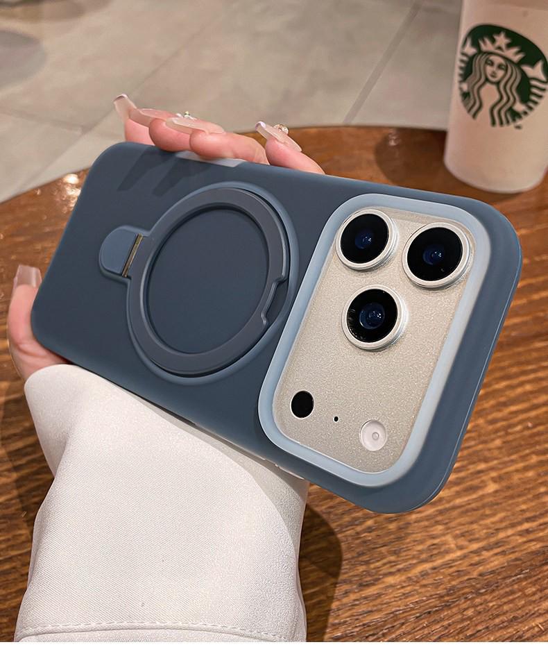 iPhone 17 Pro Max Liquid Jelly Magnetic Bracket Case, Drop-Proof Protective Skin iPhone15PRO