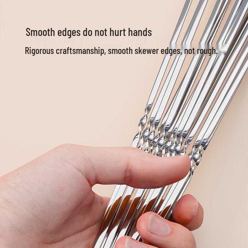 Stainless Steel Flat BBQ Skewers Set