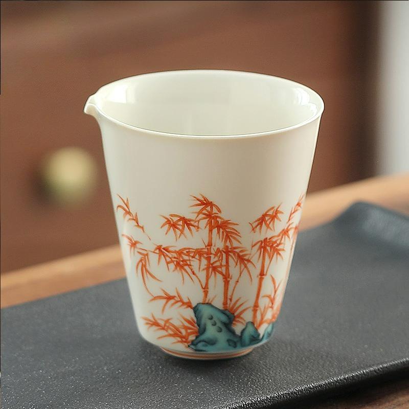 Chinese Ceramic Teacup Personal Master Cup Gaiwan Household Kung Fu Teacups Retro Teaware Justice Cup Tea Set Accessories New