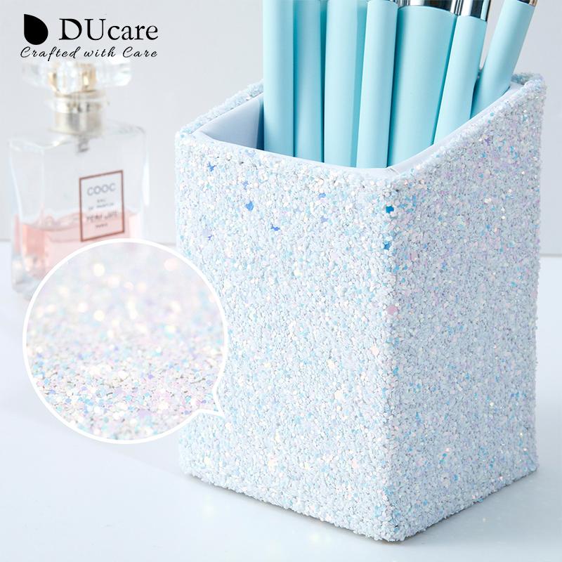 DUcare 10 Stücke Weiß Make-Up Pinsel Natürliche Synthetische Haar Foundation Blush Eye Blending Contour Powder Professionelle Make-up-Tools