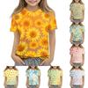 Kinder Blumenmuster Kurzarm T-Shirt Lässige Lockere Passform Rundhals T-Shirt Oberteil für Kinder Sommerkleidung
