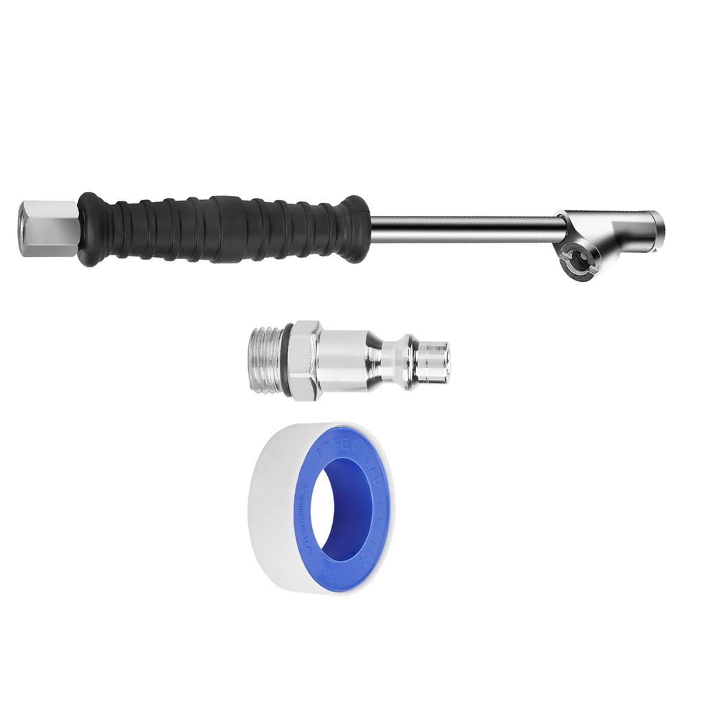 Metal Dual Head Air Chuck 1/4" FNPT Straight Foot Lock On Truck RV Tire Inflate Chuck For American Standard Tire Valves Accessor