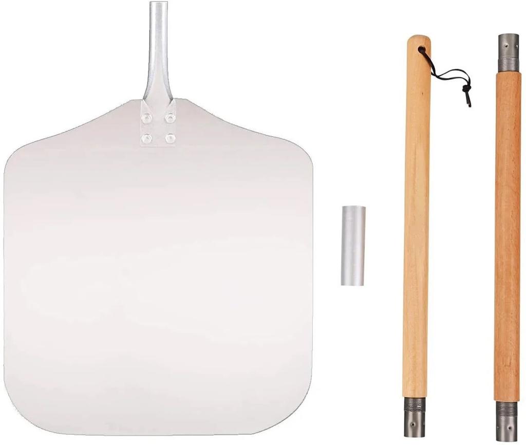 12/14inch Pizza Shovel Metal Non-Stick Pizza Peel with Wood Handle Cake Lifter Transfer Tray for Homemade Baking Pizza Bread