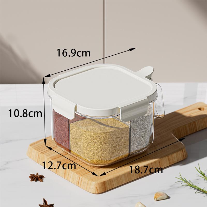 New Seasoning box 4 compartments large capacity kitchen household seasoning jar seasoning storage box moisture-proof salt shaker
