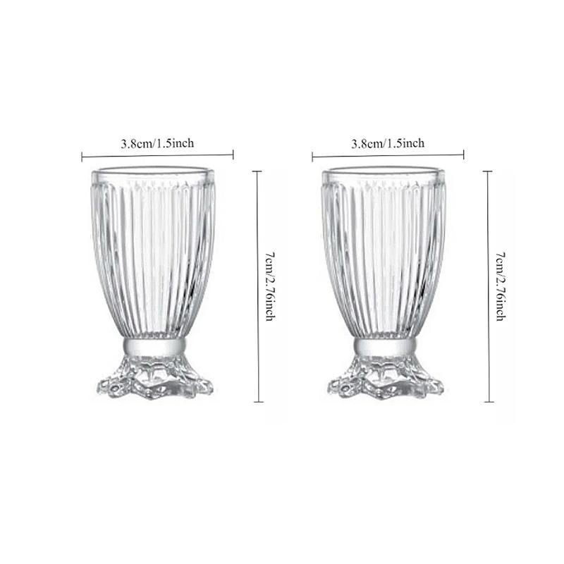 

30/180/235ml Creative Fish Scale Cups Transparent Small Mermaid Glass Cup Glassware for Cocktail Vodka Brandy Whiskey Spirits 2pcs