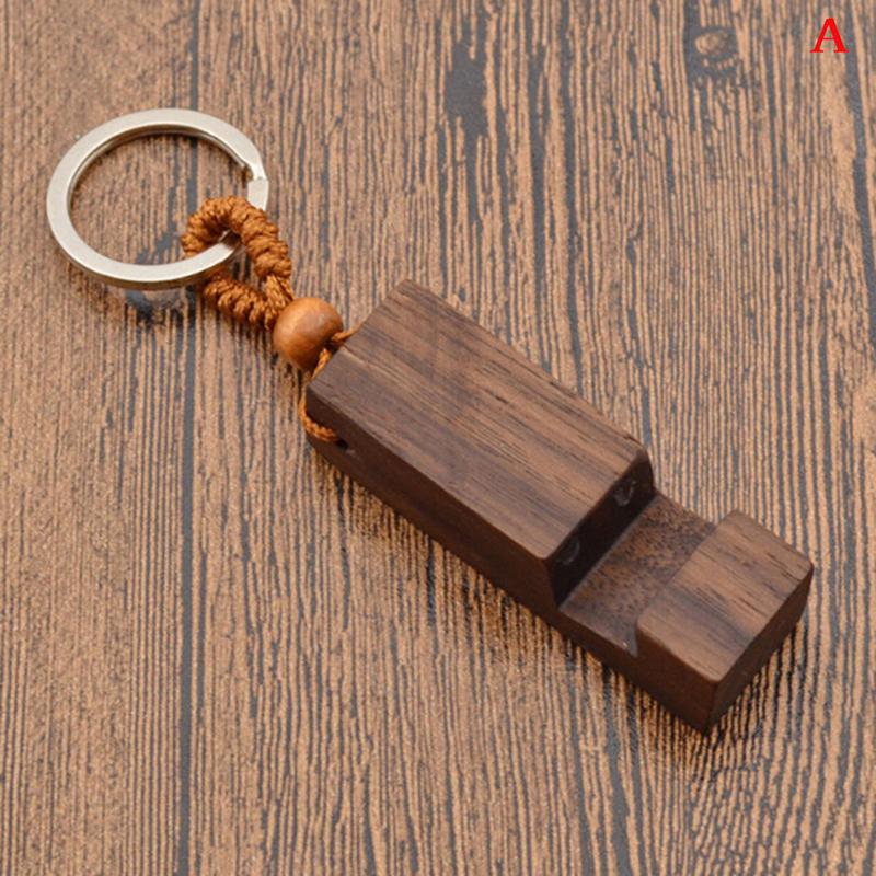 

Retro Wood Phone Holder Stand Pendant Keychain Car Keyringfashion Accessorie