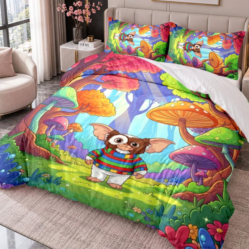 Gremlins Gizmo 3Pcs Bedding Set Duvet Cover With Two Pillowcases For Bedroom Home Decoration