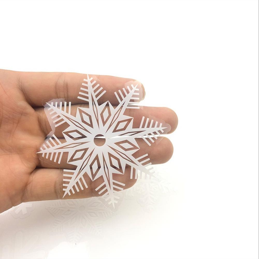 30pcs Electrostatic Wall Sticker White Snowflake Window Decal Christmas Snowflakes Sticker  New Year