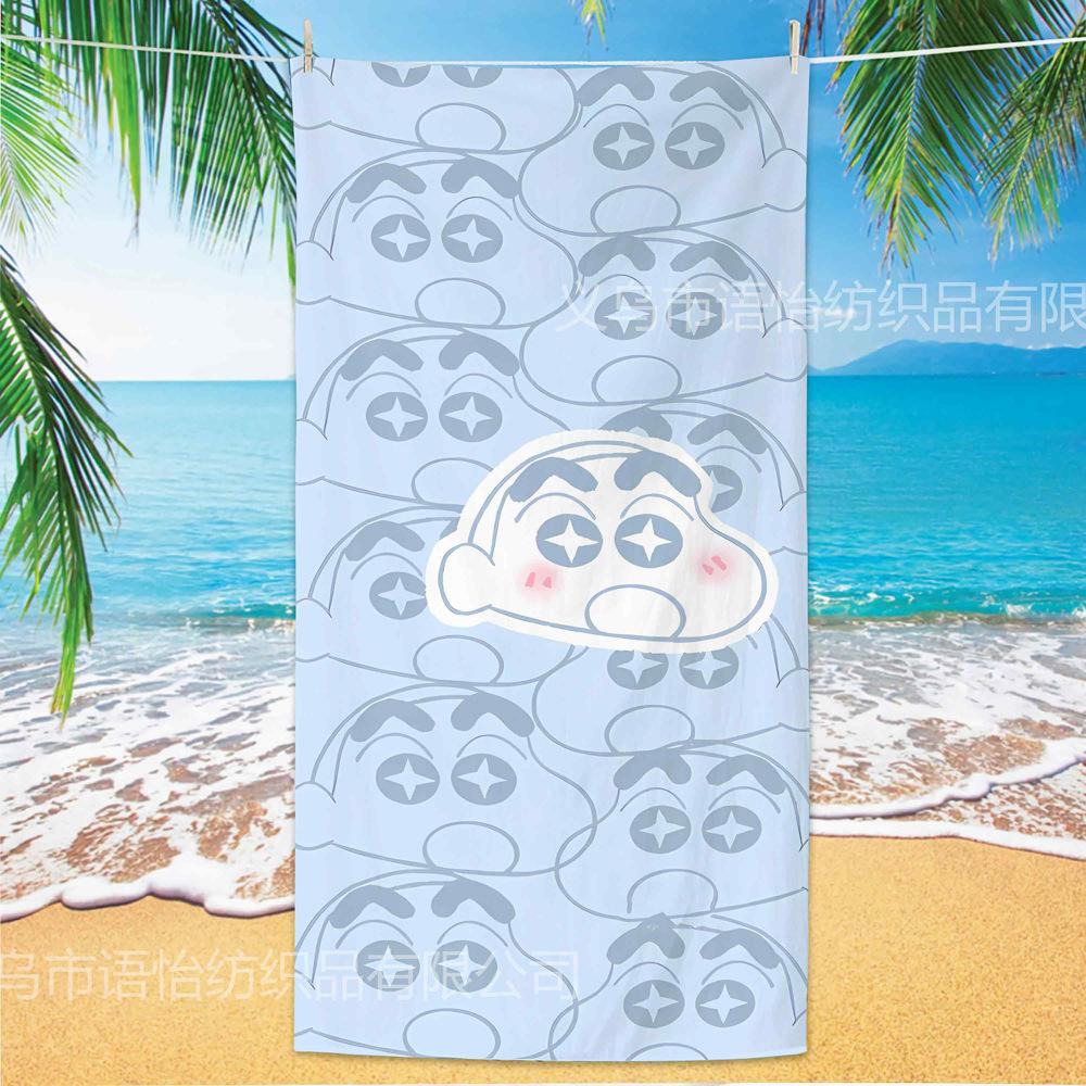 Extra Large Kids Quick Dry Bath Towel Cartoon Character Digital Print Double Sided Flannel Microfiber Beach Towel