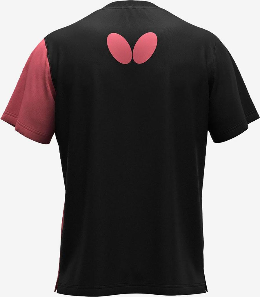 Butterfly Table Tennis Top Quick-Dry Stretch Noir T-Shirt Coral Pink O 47430 Unisex Sports Shirt