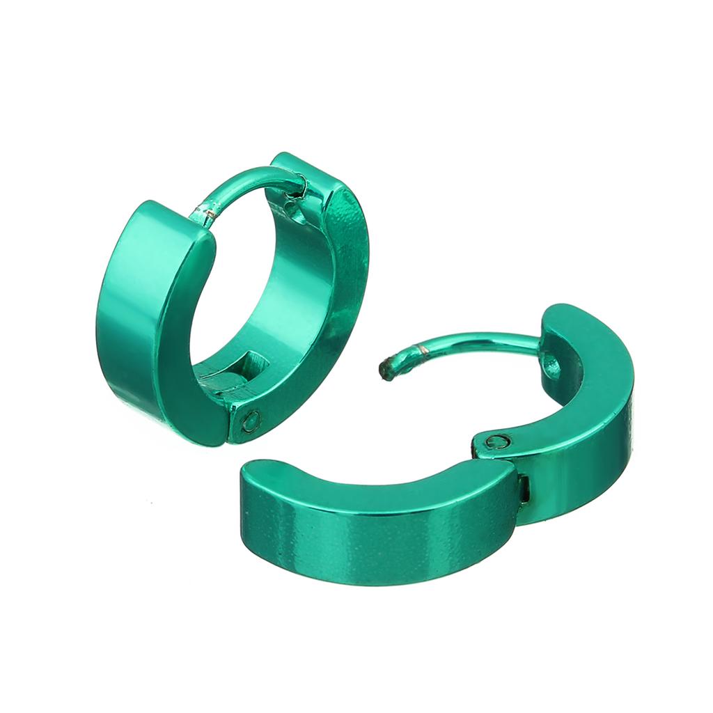 LOULEUR 1 Pair 14mm Stainless Steel Stud Earrings Colorful Round Earing For Women Men Ear Jewelry Stud Piercing Jewelry