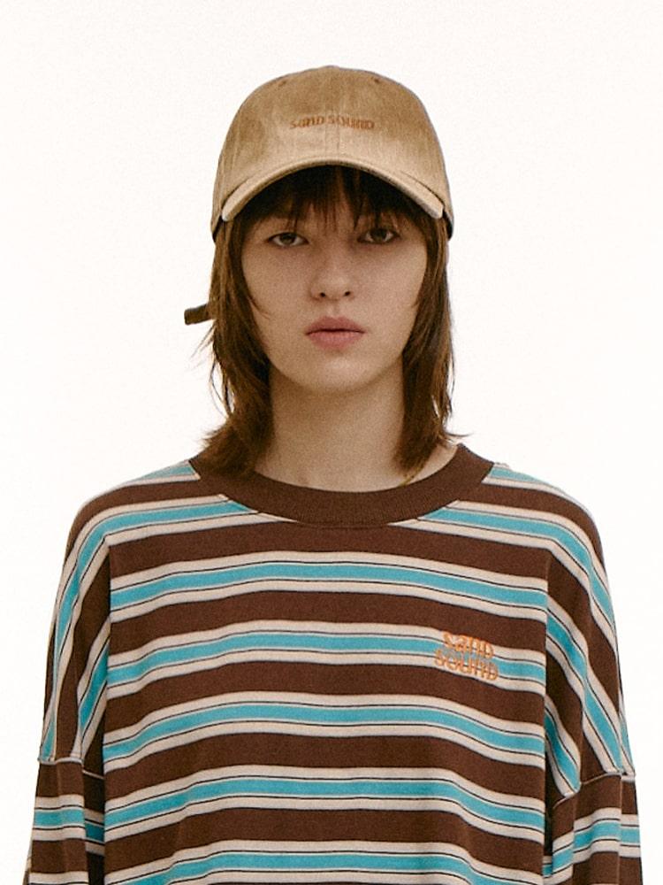 Saendeusaundeu (Unisex) Overduck Washed Ball Cap Yellowish Brown