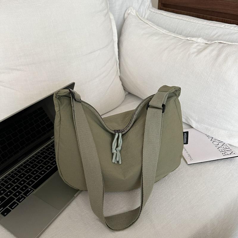 Large capacity solid color literary and leisure lazy style fashion shoulder messenger bag trendy versatile women's tote bag