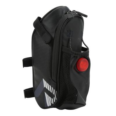 Bicycle Saddle Bag IP44 Waterproof Bike Taillight Pocket Water Bottle Pouch with LED Light