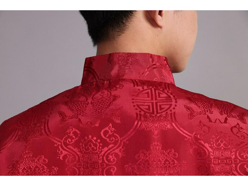 Men's Reversible Tang Suit Top - Retro Chinese Style, Stand Collar, Frog Button, Long Sleeve Outerwear