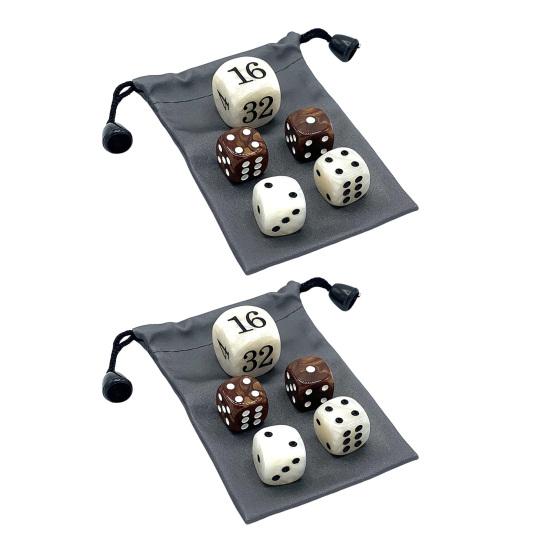 1/2/3 Sets 22MM Backgammon Dice Kit Portable Travel Acrylic Pearlescent Doubling Cube Game Night Board Game Dice Gaming Accessories