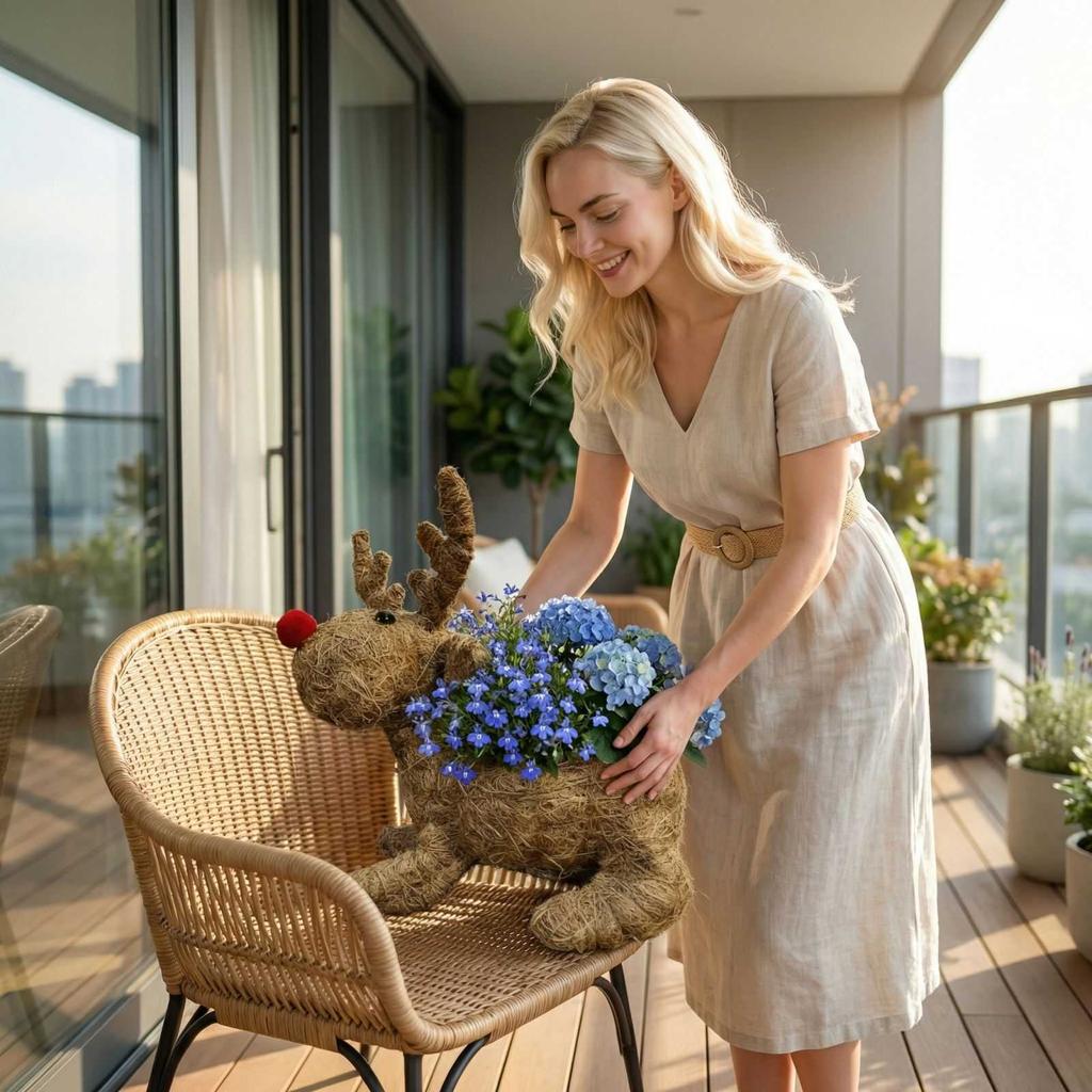 Kreative Blumenkörbe für Gartendekoration und Terrassendekoration, Niedliche Blumenkörbe