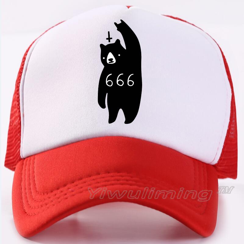 

666 кепка с медведем, повседневная простая сетчатая бейсболка, регулируемые шапки Snapback для мальчиков и девочек, кепка дальнобойщика в стиле хип-хоп, уличная кепка для папы Adjustable