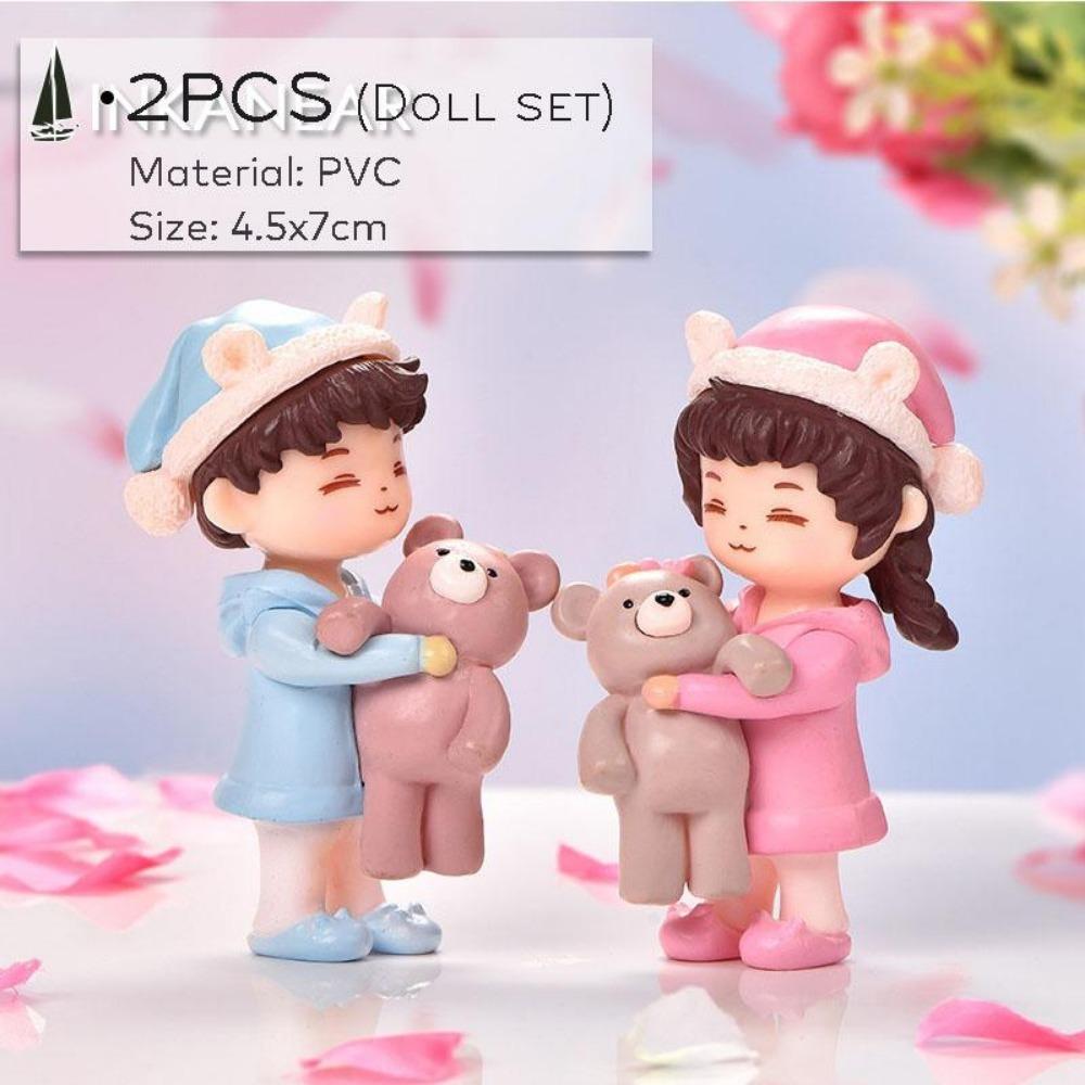 New Lovers Figures Couple Miniature Home Decor People Boy Girl Model Princess Fairy Gnome Valentine's Day Gift Dollhouse