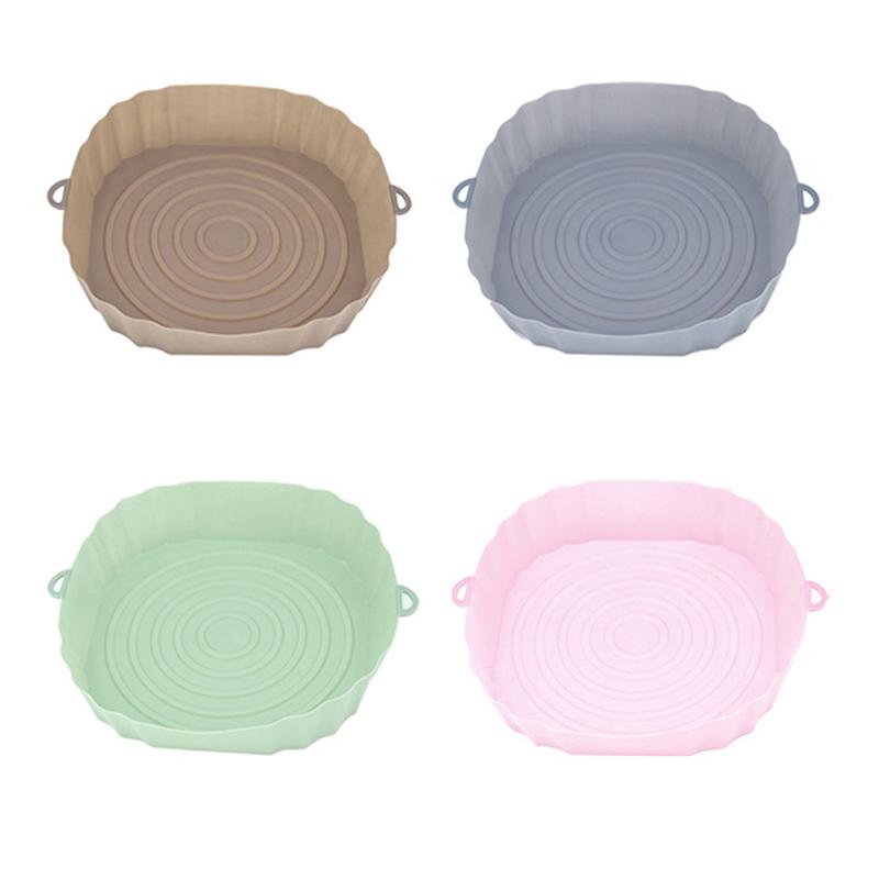 23Cm Air Fryers Oven Baking Tray Fried Chicken Basket Mat Air Fryer Silicone Pot  Replacemen Grill Pan Accessories