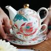 Teapot Teacup Integrated Set Afternoon Tea Set Cup Dessert Dish One-person Drink Tea Pot Retro Ceramic Flower Drinking Utensils