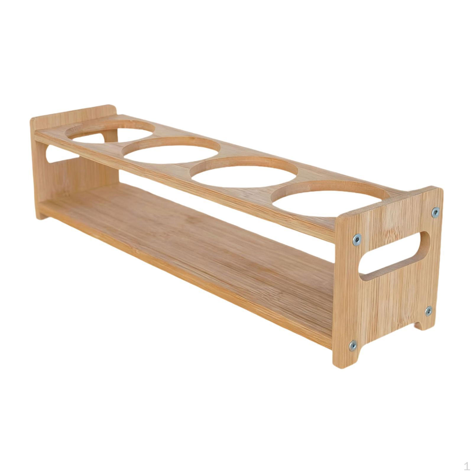 

Oil Bottle Rack Dispenser Shelf, Seasoning Organizer Storage Wooden Kitchen Shelf